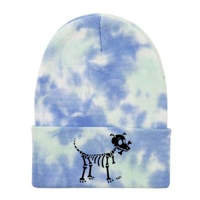 Skeleton Dog & Bone Tie Dye 12in Knit Beanie