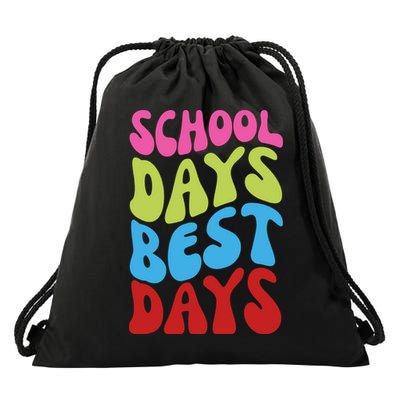 School Days Best Days Colorful Drawstring Bag
