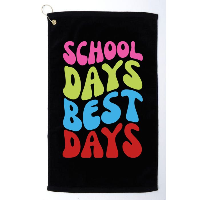 School Days Best Days Colorful Golf Towel