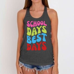 School Days Best Days Colorful Women's Knotted Racerback Tank