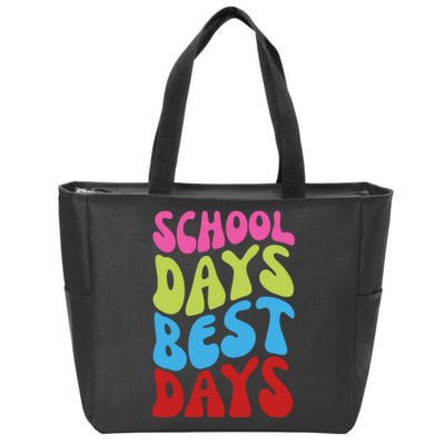 School Days Best Days Colorful Zip Tote Bag