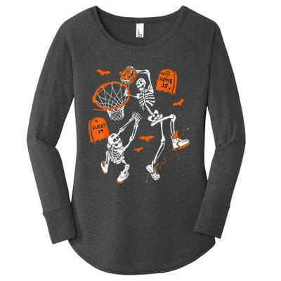 Skeleton Dunking Basketball Halloween Costume Kids Women's Perfect Tri Tunic Long Sleeve Shirt