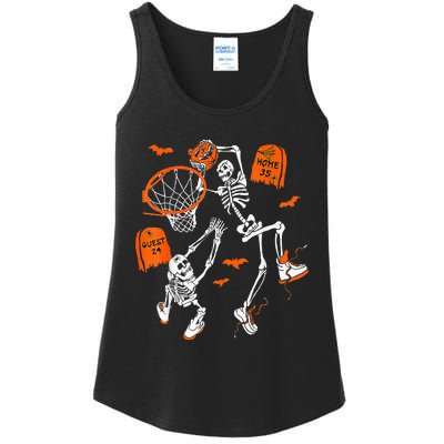 Skeleton Dunking Basketball Halloween Costume Kids Ladies Essential Tank