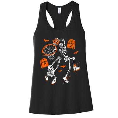 Skeleton Dunking Basketball Halloween Costume Kids Women's Racerback Tank