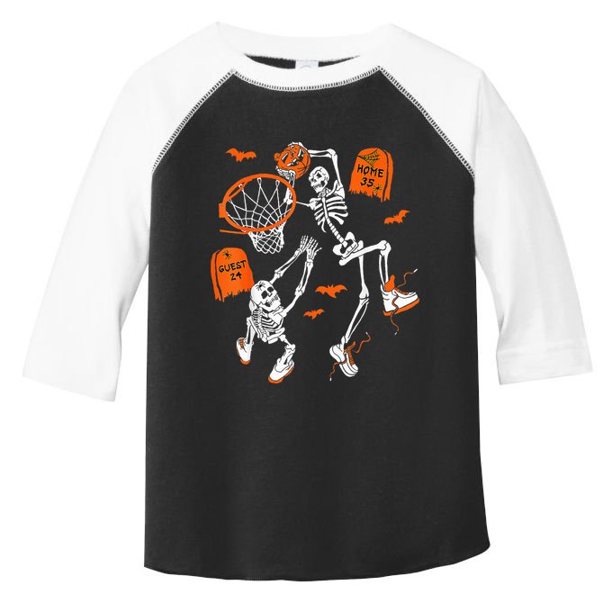 Skeleton Dunking Basketball Halloween Costume Kids Toddler Fine Jersey T-Shirt