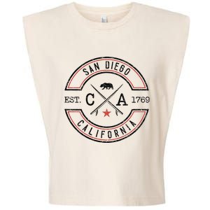 San Diego Beach California Ca Retro Surfer Garment-Dyed Women's Muscle Tee