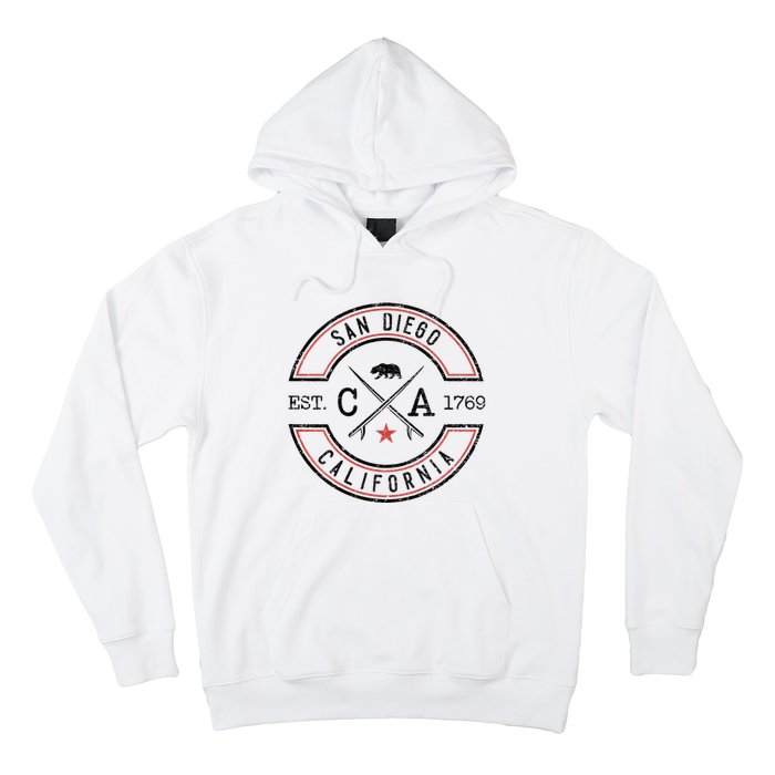 San Diego Beach California Ca Retro Surfer Hoodie