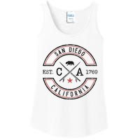 San Diego Beach California Ca Retro Surfer Ladies Essential Tank