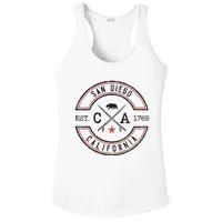 San Diego Beach California Ca Retro Surfer Ladies PosiCharge Competitor Racerback Tank