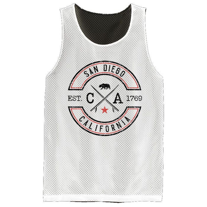 San Diego Beach California Ca Retro Surfer Mesh Reversible Basketball Jersey Tank