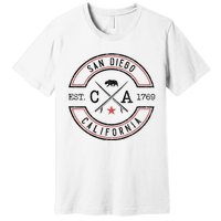 San Diego Beach California Ca Retro Surfer Premium T-Shirt