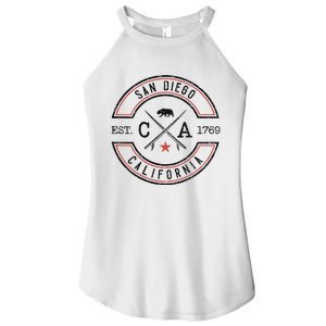 San Diego Beach California Ca Retro Surfer Women's Perfect Tri Rocker Tank