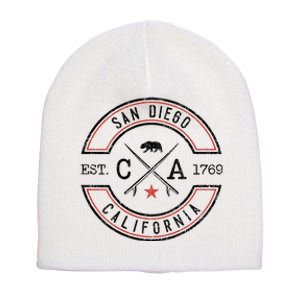 San Diego Beach California Ca Retro Surfer Short Acrylic Beanie