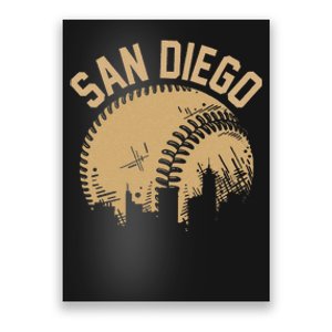 San Diego Baseball Skyline California Player Coach Fan Poster