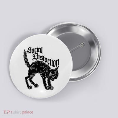 Social Distortions Black Cat Meow Button