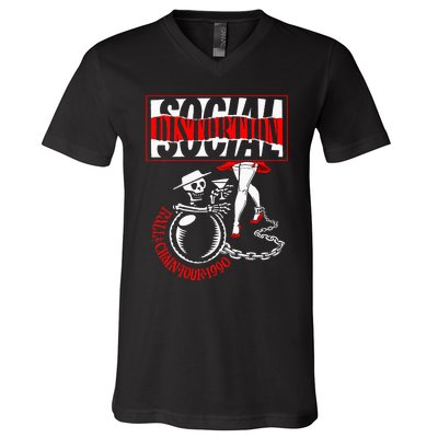 Social Distortion Ball And Chain V-Neck T-Shirt