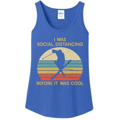 Social Distancing Before It Was Cool Skiing Ski Lover Funny Gift Ladies Essential Tank