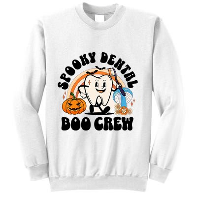 Spooky Dental Boo Crew Retro Halloween Dentist Office Humor Gift Sweatshirt