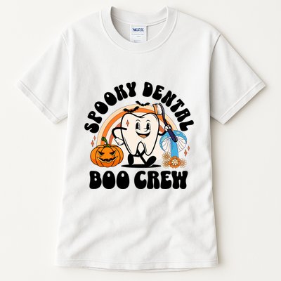 Spooky Dental Boo Crew Retro Halloween Dentist Office Humor Gift Tall T-Shirt