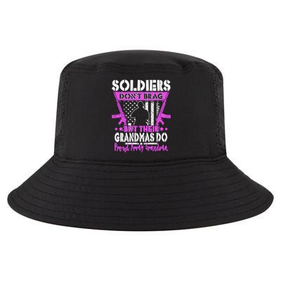 Soldiers Dont Brag Proud Army Grandma Military Grandmother Great Gift Cool Comfort Performance Bucket Hat