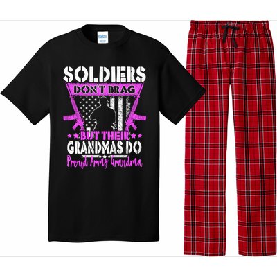 Soldiers Dont Brag Proud Army Grandma Military Grandmother Great Gift Pajama Set