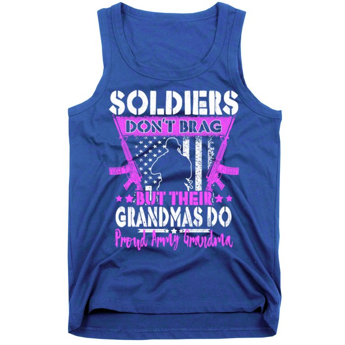 Soldiers Dont Brag Proud Army Grandma Military Grandmother Great Gift Tank Top