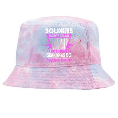 Soldiers Dont Brag Proud Army Grandma Military Grandmother Great Gift Tie-Dyed Bucket Hat