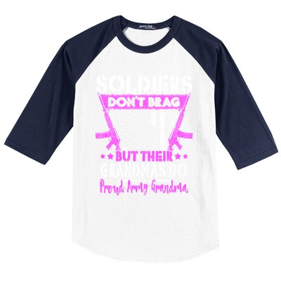 Soldiers Dont Brag Proud Army Grandma Military Grandmother Great Gift Baseball Sleeve Shirt