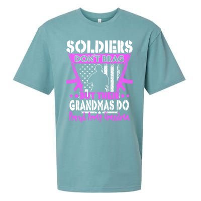 Soldiers Dont Brag Proud Army Grandma Military Grandmother Great Gift Sueded Cloud Jersey T-Shirt