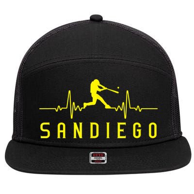 San Diego Baseball Heartbeat SD Game Day Padre 7 Panel Mesh Trucker Snapback Hat