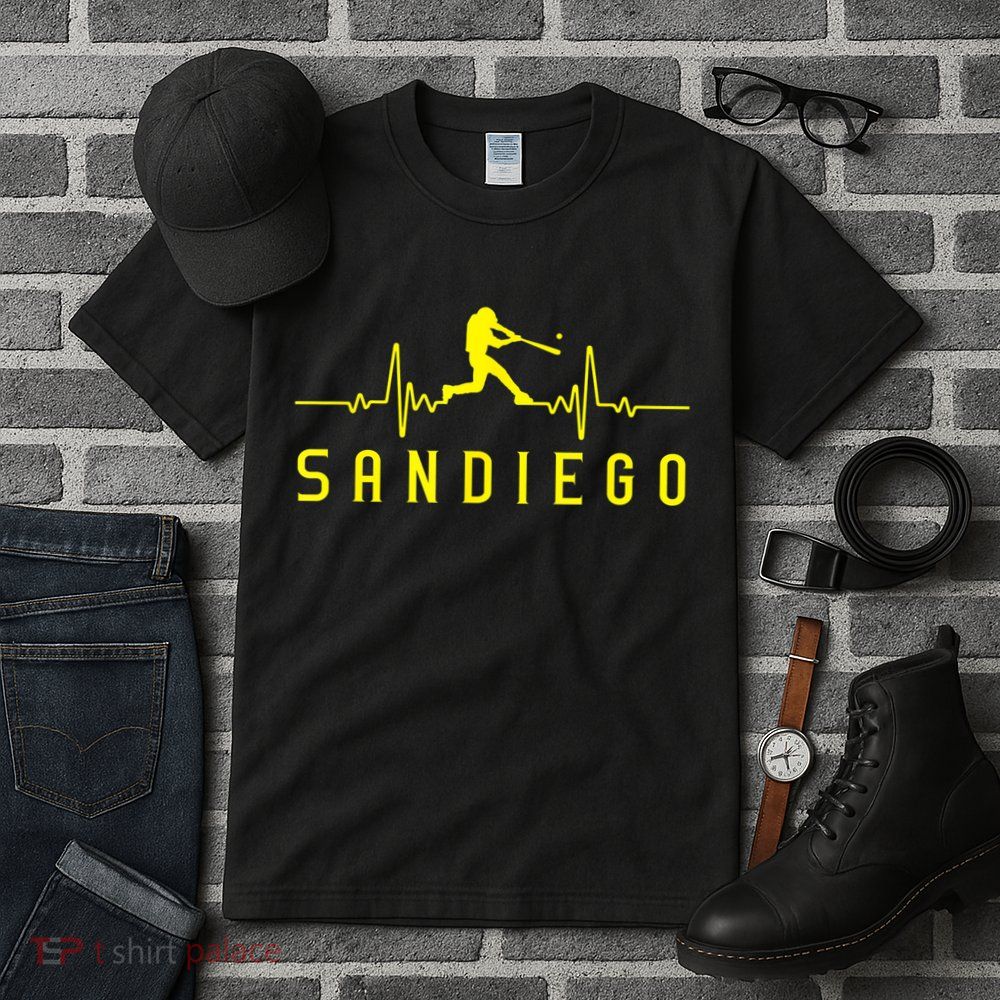 San Diego Baseball Heartbeat SD Game Day Padre Tall T-Shirt