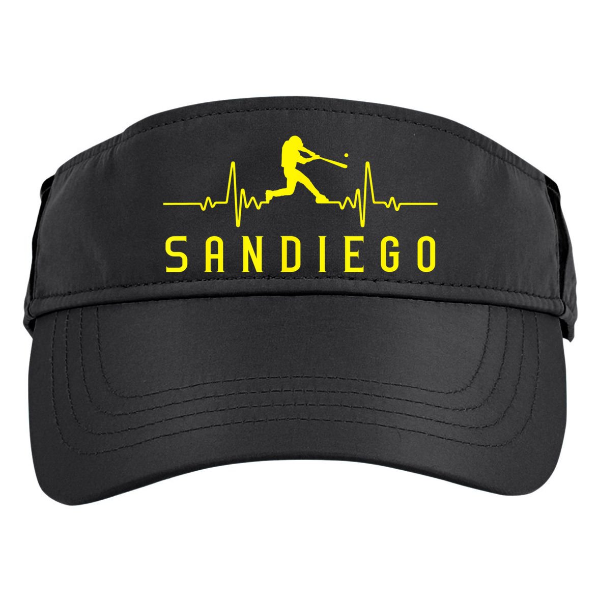 San Diego Baseball Heartbeat SD Game Day Padre Adult Drive Performance Visor