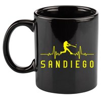 San Diego Baseball Heartbeat SD Game Day Padre 11oz C Handle Ceramic Mug