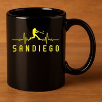 San Diego Baseball Heartbeat SD Game Day Padre 11oz C Handle Ceramic Mug