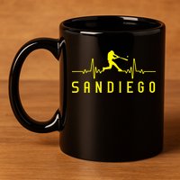 San Diego Baseball Heartbeat SD Game Day Padre 11oz C Handle Ceramic Mug