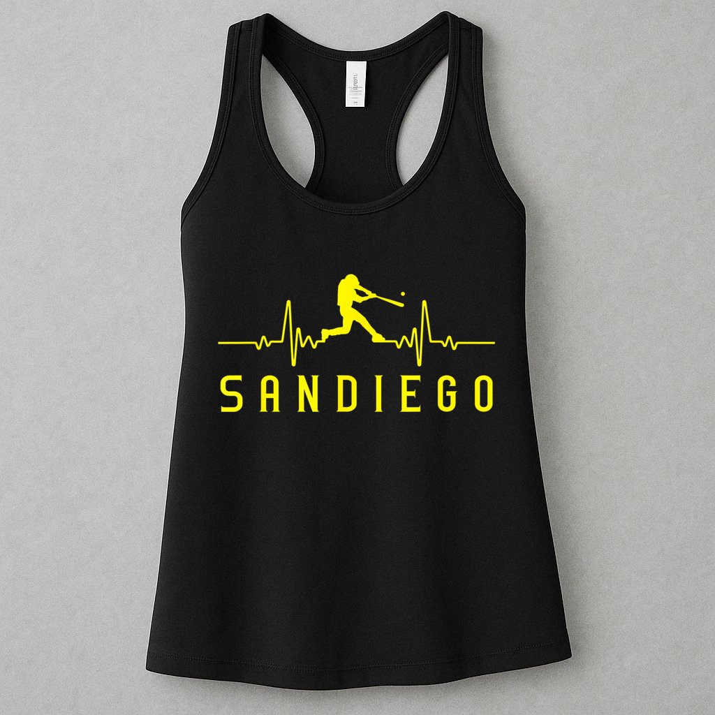 San Diego Baseball Heartbeat SD Game Day Padre Womens Tank Top