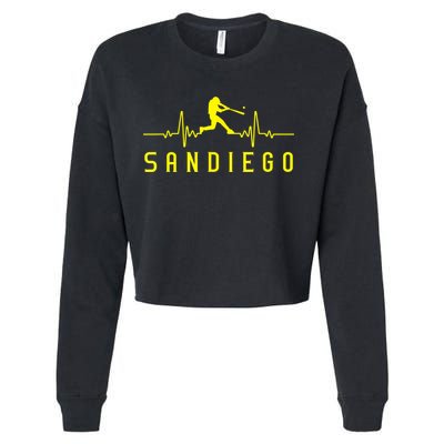 San Diego Baseball Heartbeat SD Game Day Padre Cropped Pullover Crew