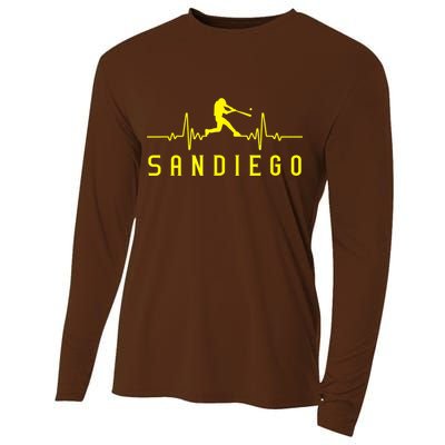 San Diego Baseball Heartbeat SD Game Day Padre Cooling Performance Long Sleeve Crew