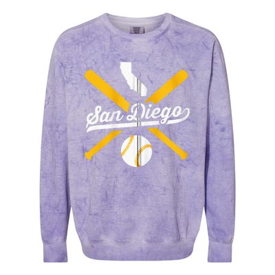 San Diego Baseball Vintage California State Pride Love City Colorblast Crewneck Sweatshirt