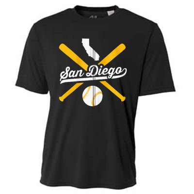 San Diego Baseball Vintage California State Pride Love City Cooling Performance Crew T-Shirt