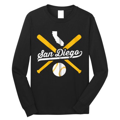 San Diego Baseball Vintage California State Pride Love City Long Sleeve Shirt