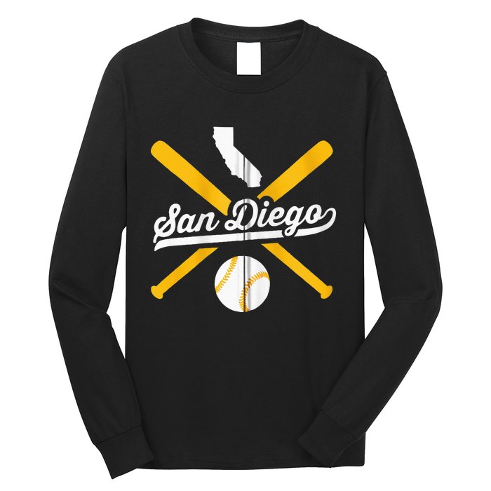 San Diego Baseball Vintage California State Pride Love City Long Sleeve Shirt