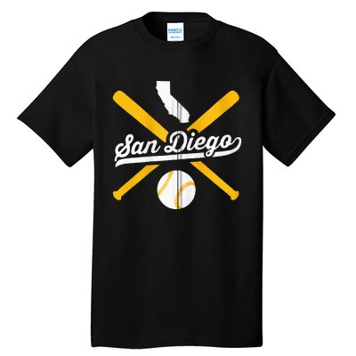 San Diego Baseball Vintage California State Pride Love City Tall T-Shirt