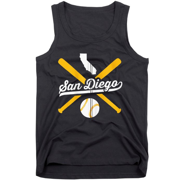 San Diego Baseball Vintage California State Pride Love City Tank Top