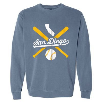 San Diego Baseball Vintage California State Pride Love City Garment-Dyed Sweatshirt