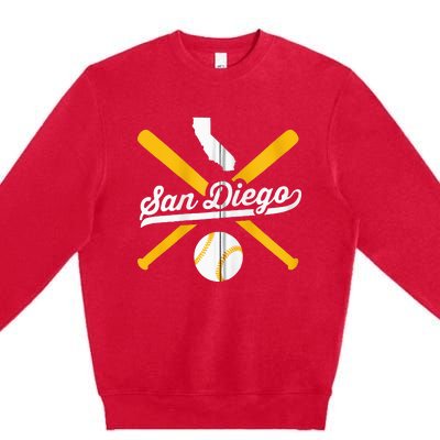 San Diego Baseball Vintage California State Pride Love City Premium Crewneck Sweatshirt