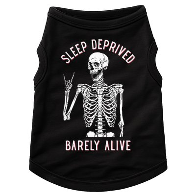 Sleep Deprived Barely Alive Funny Skeleton Halloween Doggie Tank