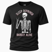 Sleep Deprived Barely Alive Funny Skeleton Halloween Performance Shirt