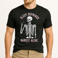 Sleep Deprived Barely Alive Funny Skeleton Halloween Performance Shirt