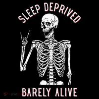 Sleep Deprived Barely Alive Funny Skeleton Halloween Tall T-Shirt